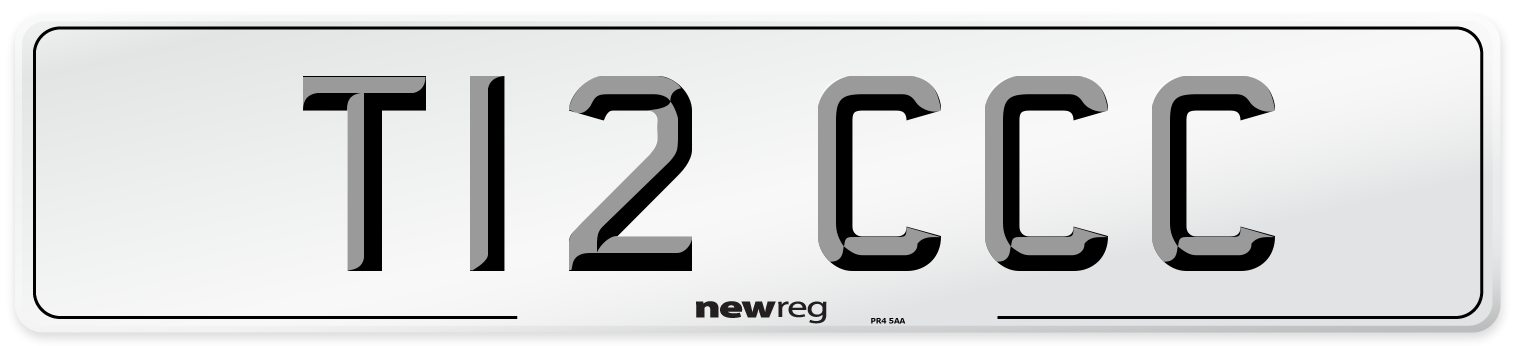 T12 CCC Number Plate from New Reg